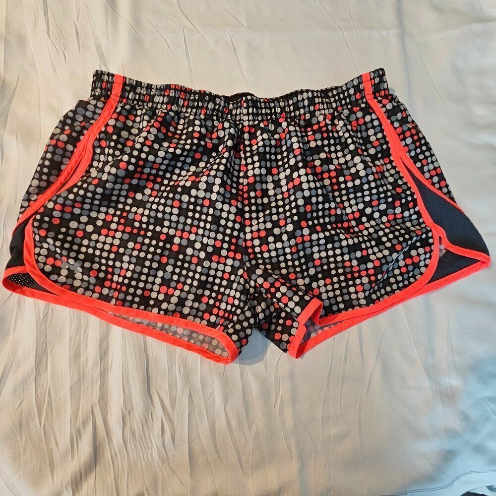 Under‎ Armour Shorts Sz Large Polka Dots Multicolor Semi-Fitted Running Athletic